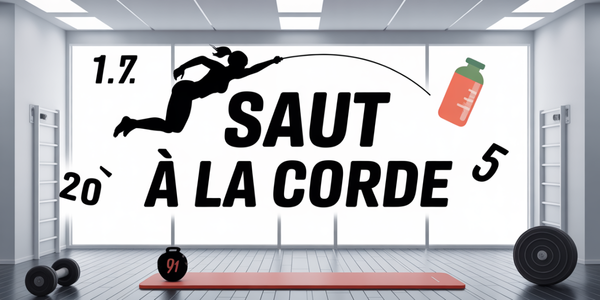 Saut à la corde silhouette sportive avec calories