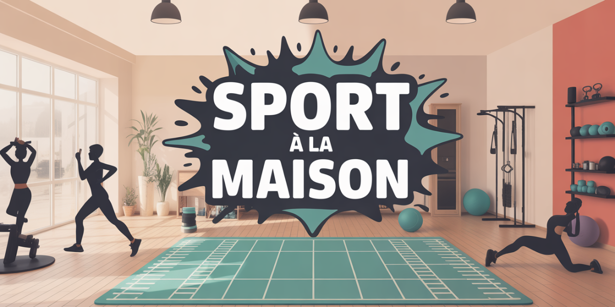 sport a la maison, salon, tapis, illustration moderne