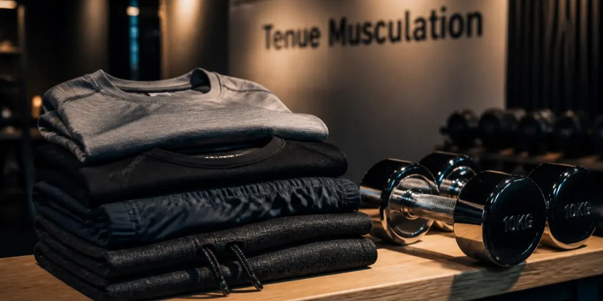 Vetement musculation pour homme : t-shirt, debardeur et short en salle de sport